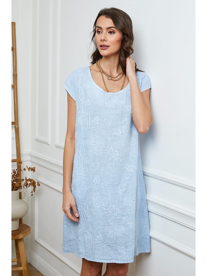 Fleur de Lin Lniana sukienka w kolorze błękitnym rozmiar: XL