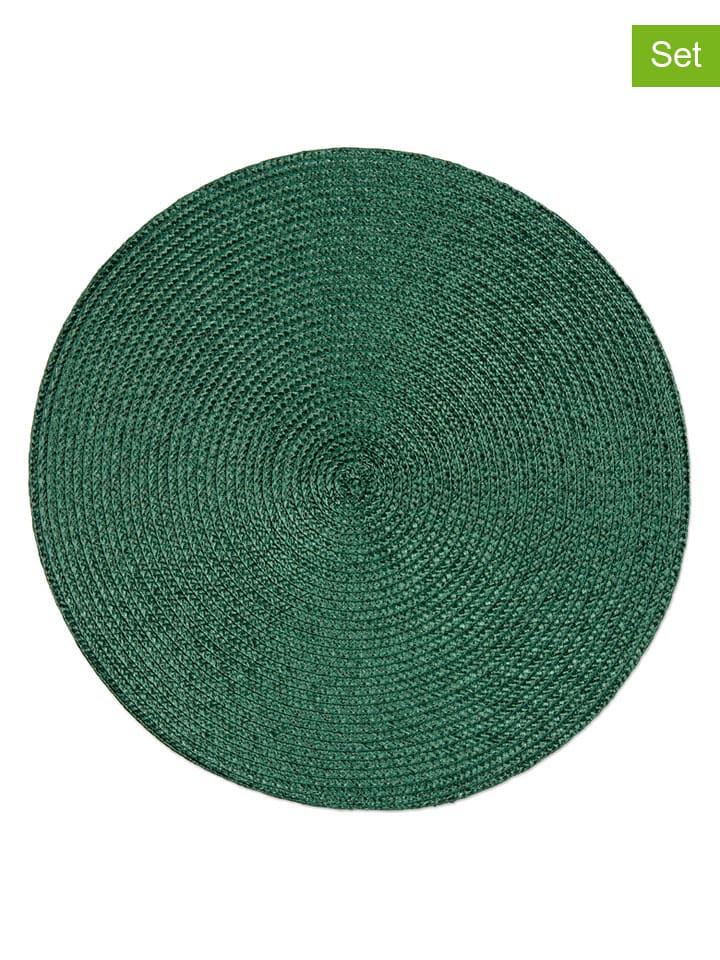 Trendy Kitchen by EXCÉLSA Podkładki stołowe (6 szt.) "Round" w kolorze zielonym - Ø 36 cm rozmiar: onesize