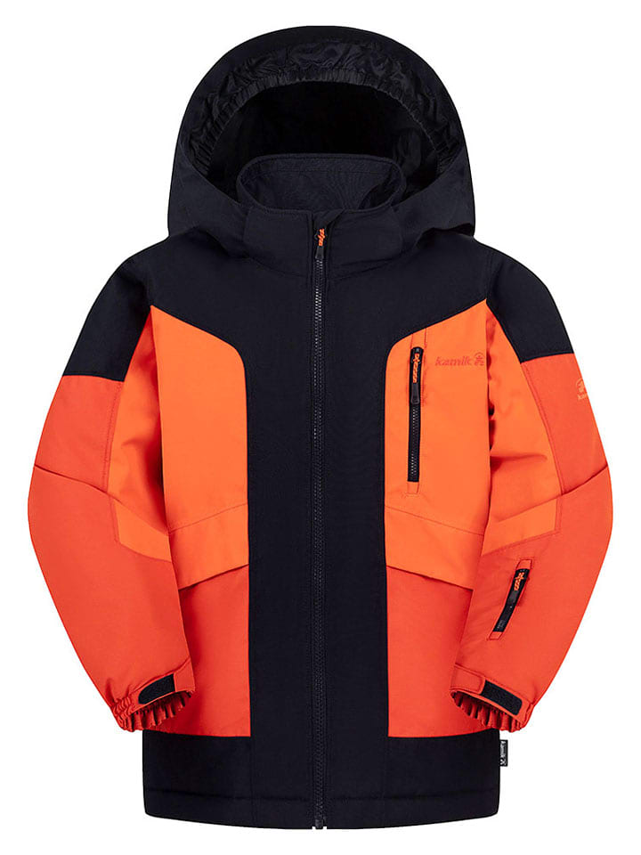 Kamik Kurtka zimowa "Meteor" w kolorze pomarańczowo-granatowym rozmiar: 110