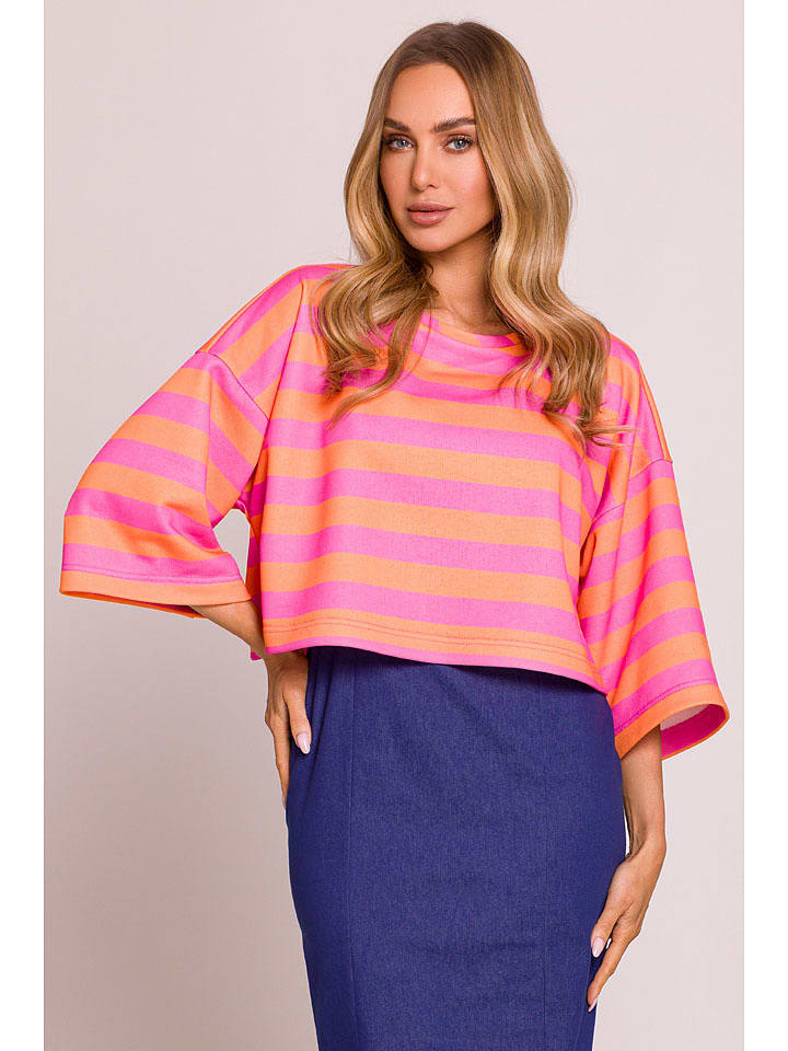 made of emotion Bluzka w kolorze różowo-pomarańczowym rozmiar: XXL/3XL