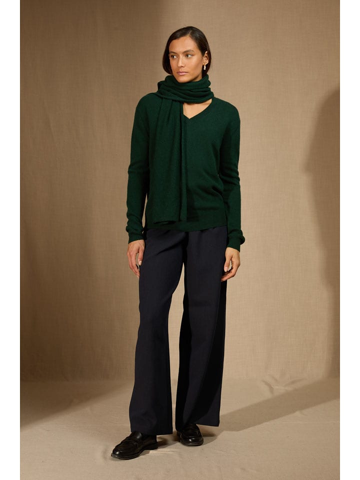 Perfect Cashmere Kaszmirowy szal "Kelly" w kolorze zielonym - 200 x 30 cm rozmiar: onesize