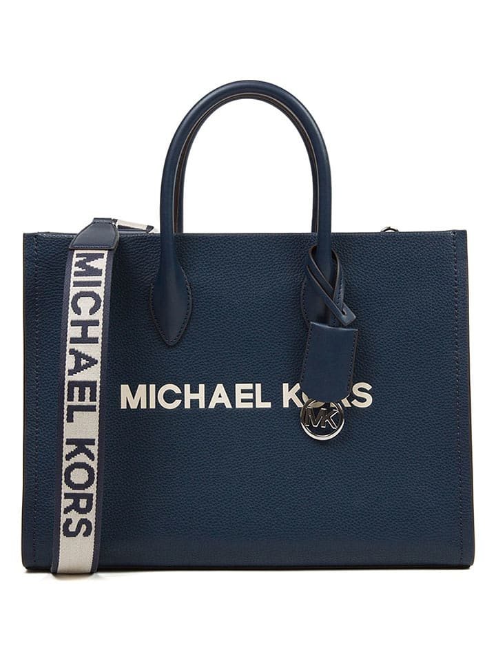 Michael Kors Skórzana torebka w kolorze granatowym - 35 x 27 x 12 cm rozmiar: onesize