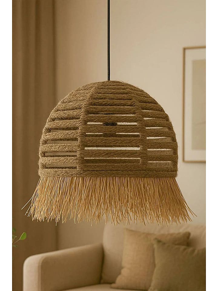 ABERTO DESIGN Lampa wisząca w kolorze beżowym - wys. 70 x Ø 30 cm rozmiar: onesize