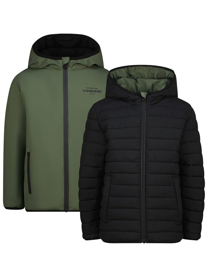 Vingino Dwustronna kurtka przejściowa w kolorze czarno-oliwkowym rozmiar: 128