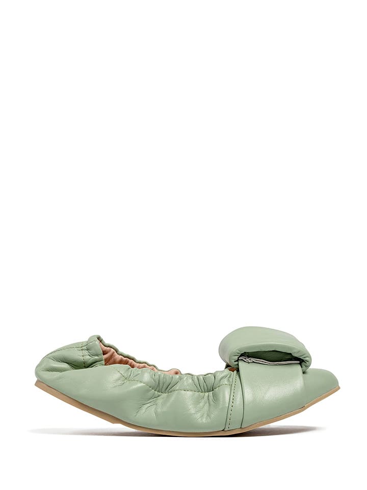 loft37 Skórzane baleriny w kolorze zielonym rozmiar: 39