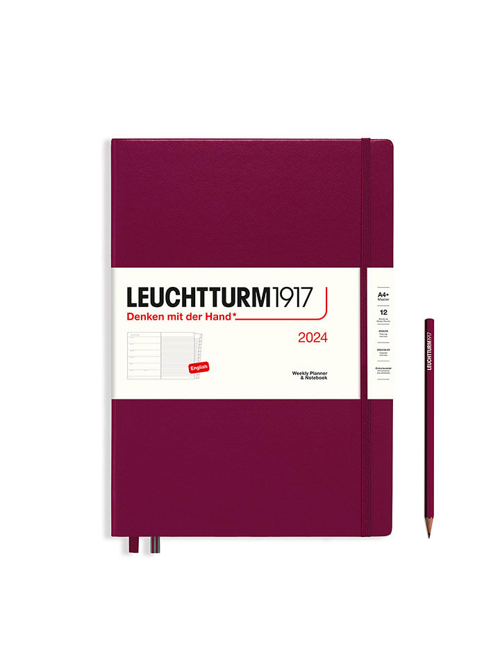 LEUCHTTURM1917 Kalendarz tygodniowy i notatnik w kolorze bordowym - 22,5 x 31,5 cm rozmiar: onesize