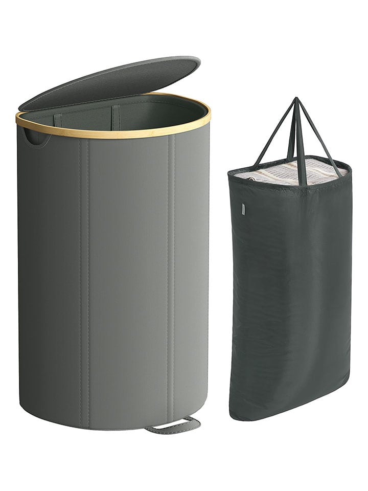 Songmics Kosz w kolorze szarym na pranie - 42,5 x 75 x 32,5 cm rozmiar: onesize