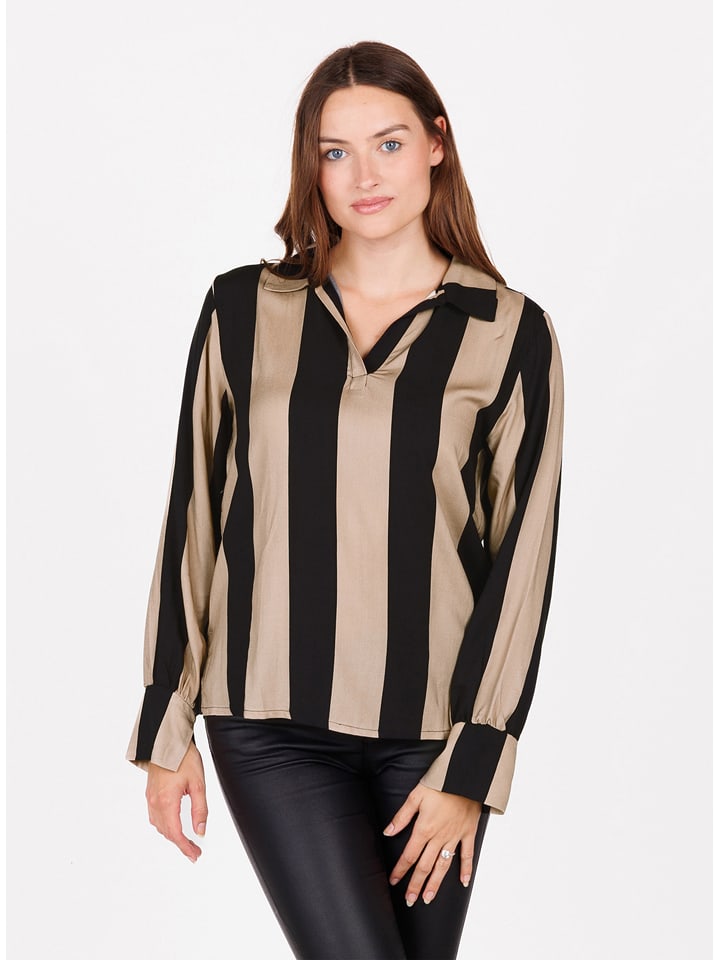 KEY LARGO Bluzka "Referee" w kolorze czarno-beżowym rozmiar: S