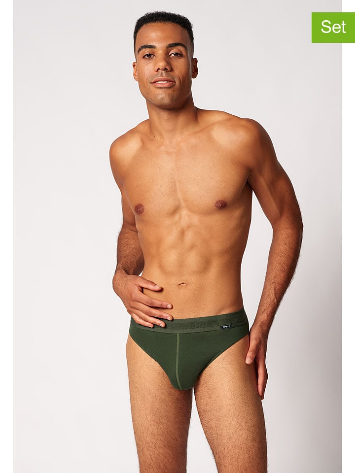 Skiny Slipy (2 pary) w kolorze ciemnozielonym rozmiar: M