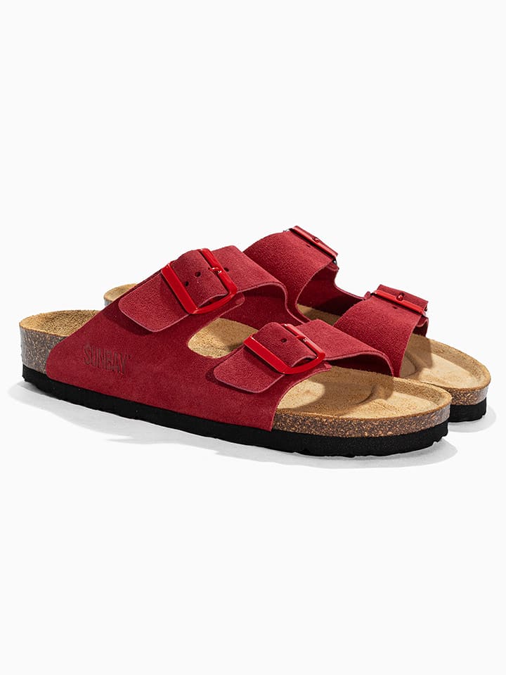 Sunbay Skórzane klapki "Trefle" w kolorze czerwonym rozmiar: 36