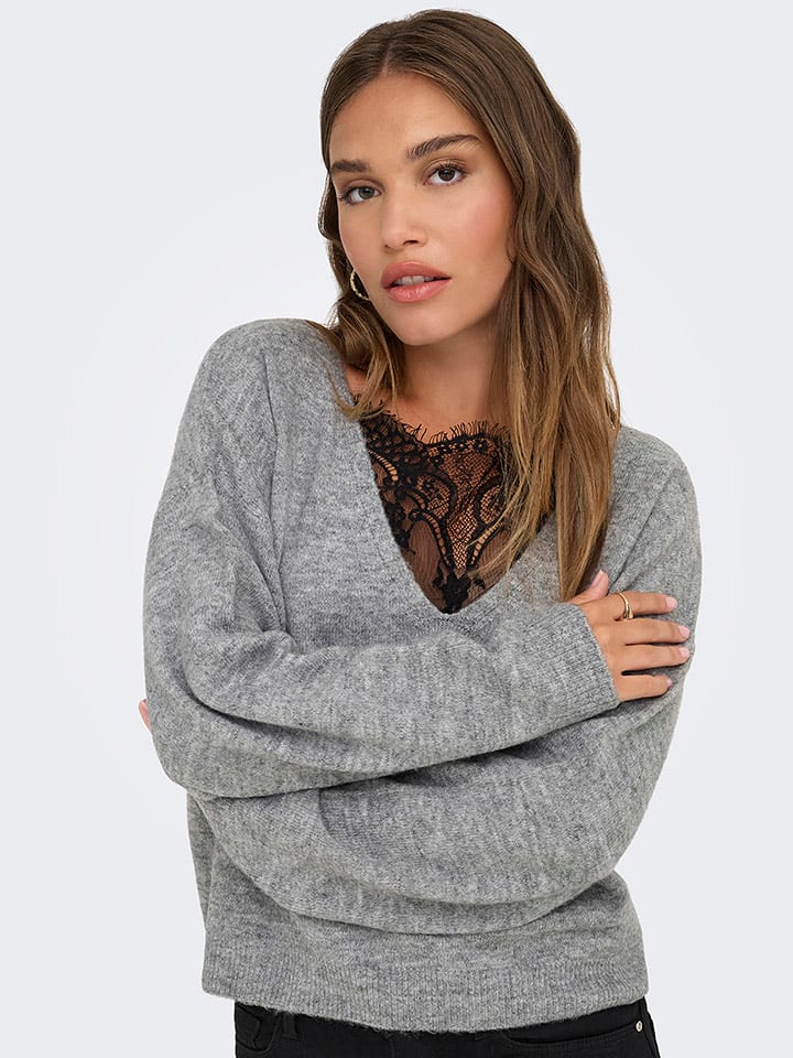 ONLY Sweter w kolorze szarym rozmiar: XL