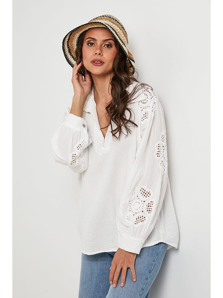 Lin Passion Bluzka w kolorze białym rozmiar: 40/42