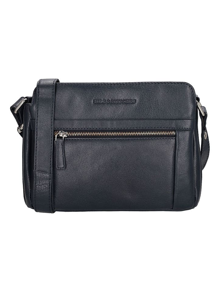 HIDE & STITCHES Skórzana torebka w kolorze granatowym - 26 x 20 x 8 cm rozmiar: onesize