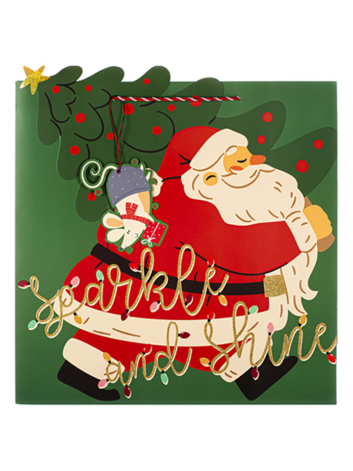 Tri-Coastal Design Torebka prezentowa w kolorze zielono-czerwonym - 40 x 43,5 cm rozmiar: onesize