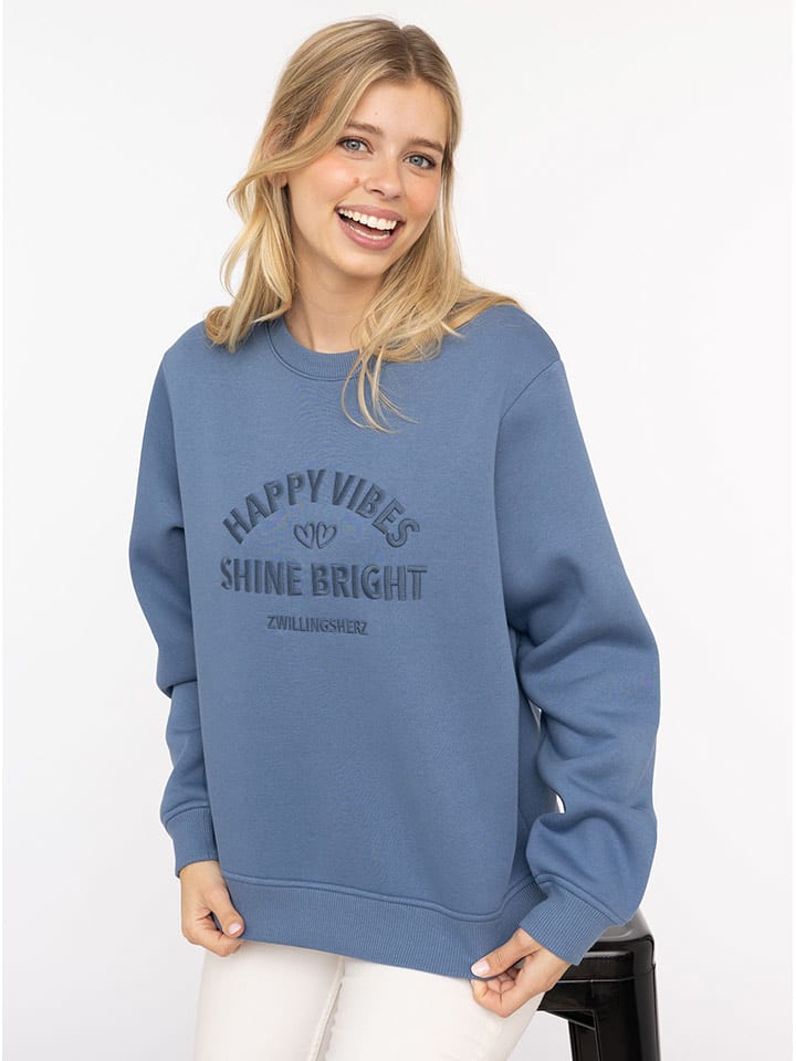 Zwillingsherz Bluza "Wild and Free" w kolorze niebieskim rozmiar: L/XL
