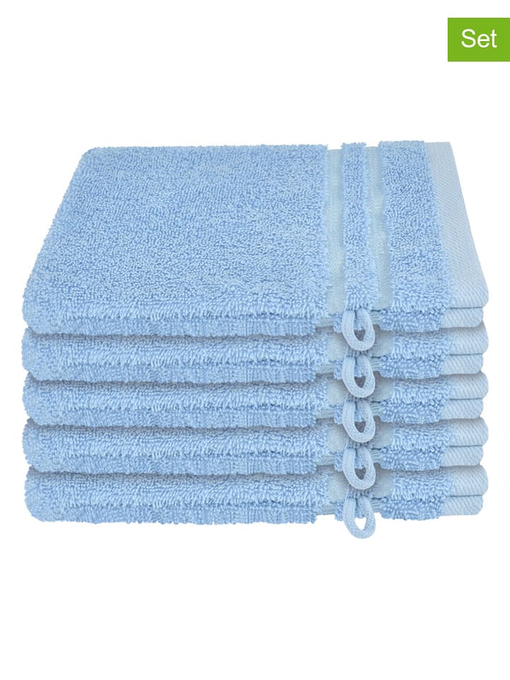 Schiesser Myjki (5 szt.) "Milano" w kolorze niebieskim rozmiar: 16x22 cm