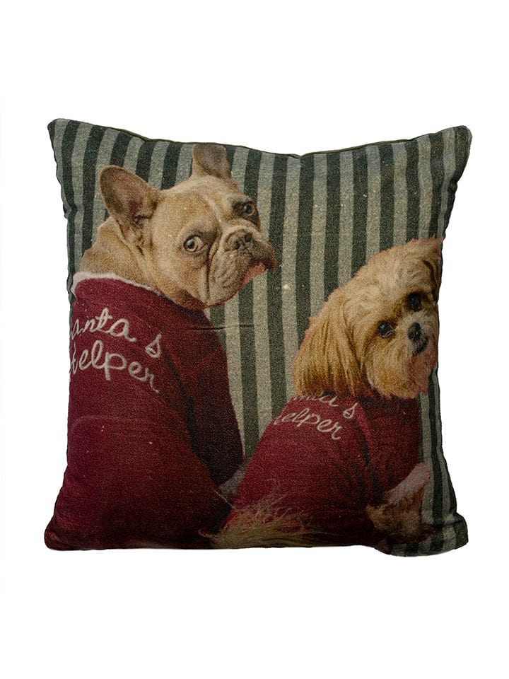Mars & More Poduszka "Preppy Christmas Dog" ze wzorem - 45 x 45 cm rozmiar: onesize