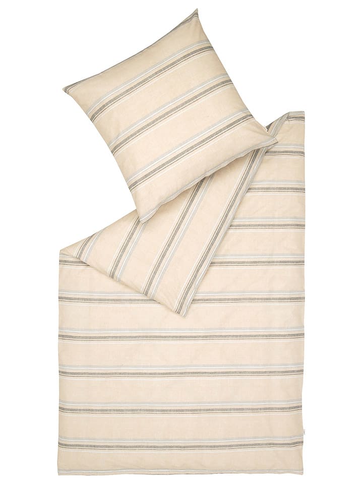 ESPRIT Komplet pościeli perkalowej "Adrien" w kolorze jasnoszaro-beżowym rozmiar: 155x220 cm