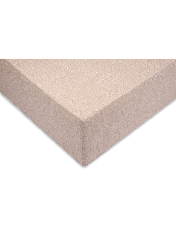 Zo!Home Prześcieradło "Lino" w kolorze beżowym rozmiar: 90x200 cm