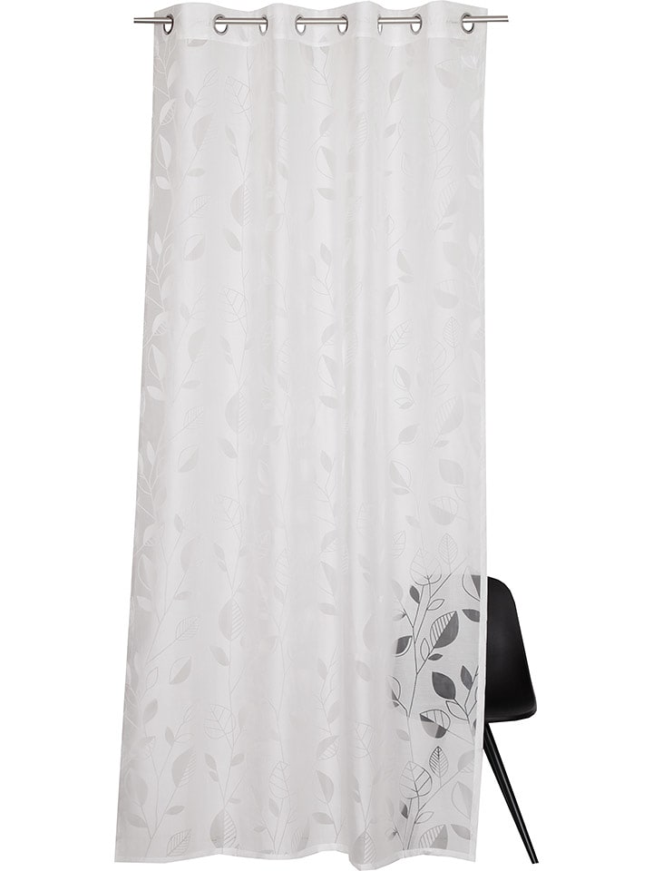 ESPRIT Zasłona "Leafs" w kolorze kremowym z oczkami rozmiar: 140x250 cm