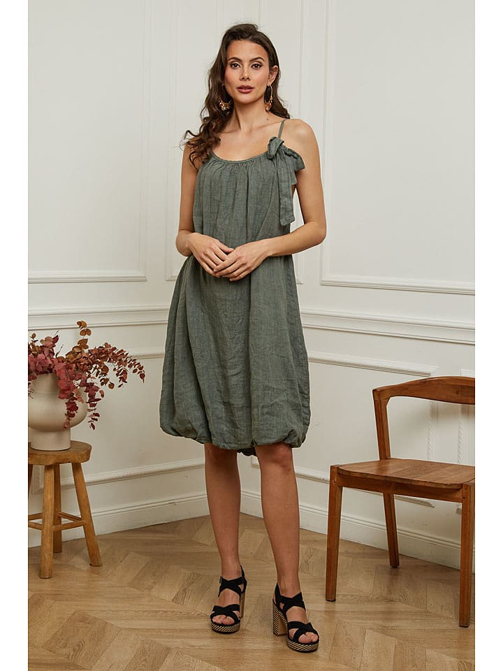 Plume Lniana sukienka "Caspar" w kolorze khaki rozmiar: L