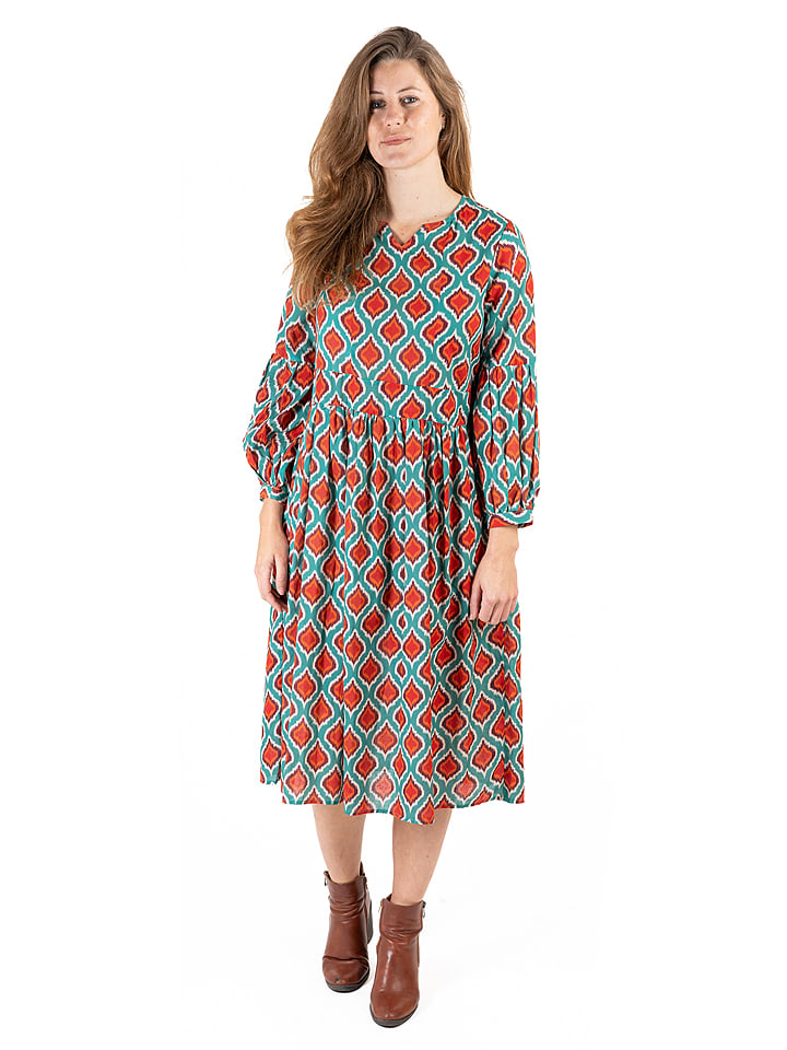 Isla Bonita by SIGRIS Sukienka w kolorze turkusowo-czerwonym rozmiar: XL