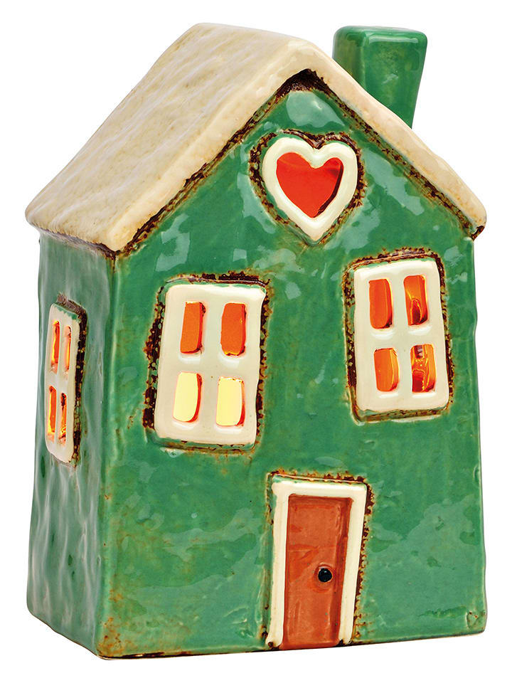 G. Wurm Świecznik "House" w kolorze zielonym - 12 x 18 x 9 cm rozmiar: onesize