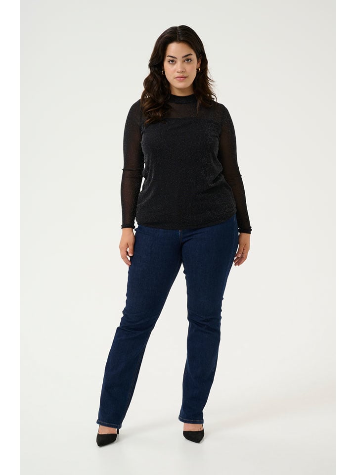 KAFFE curve Koszulka "Colgie" w kolorze czarnym rozmiar: L