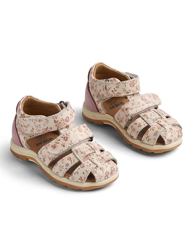 Wheat Skórzane półsandały w kolorze kremowo-jasnoróżowym rozmiar: 21