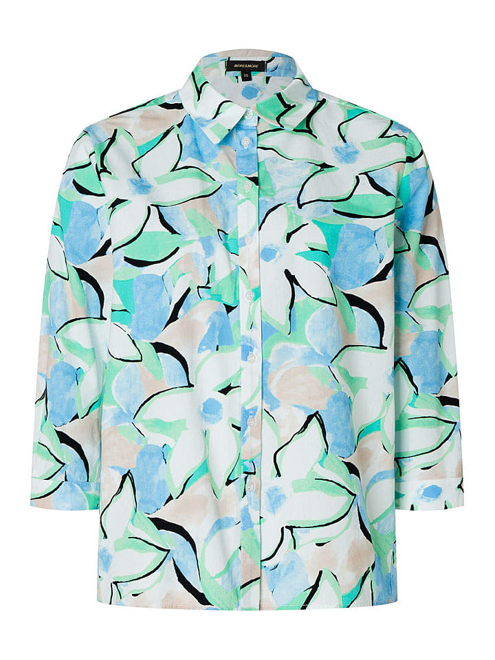 More & More Koszula w kolorze błękitno-biało-zielonym rozmiar: 38