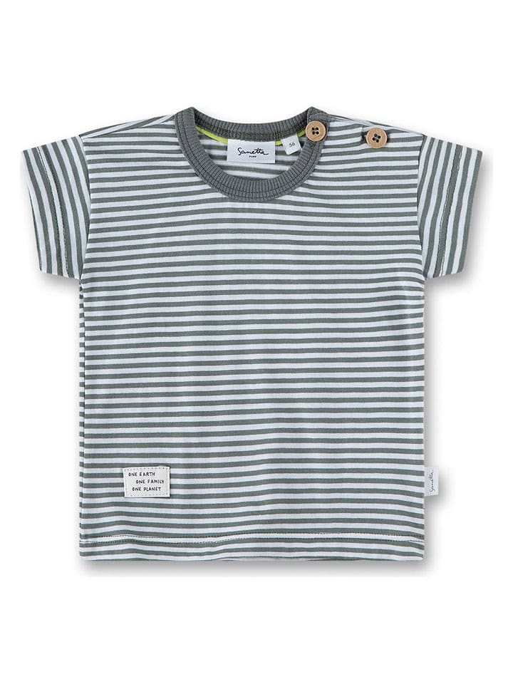 Sanetta Kidswear Koszulka w kolorze antracytowo-białym rozmiar: 56