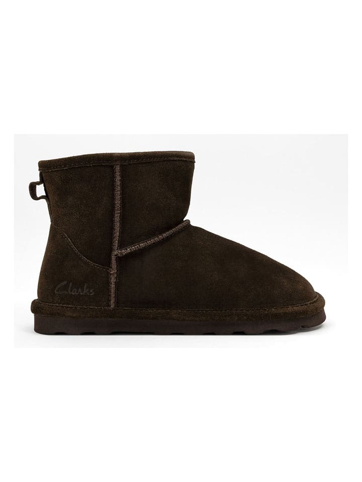 Clarks Skórzane botki zimowe w kolorze brązowym rozmiar: 39