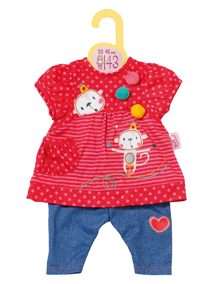 Dolly Moda Ubranko "Dolly Moda Dress + Trousers" w kolorze czerwonym dla lalek - 3+ rozmiar: onesize