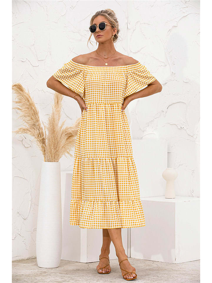 Ariel Tesoro Sukienka w kolorze żółto-białym rozmiar: 36