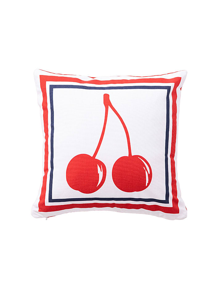 Benetton Poduszka w kolorze czerwono-białym - 40 x 40 cm rozmiar: onesize