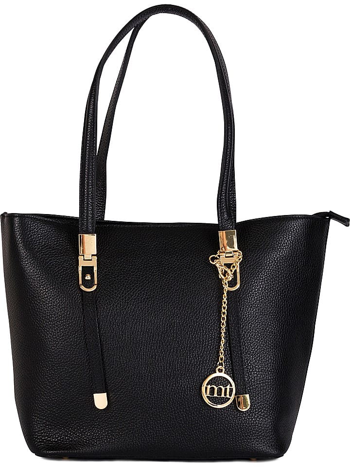 Mia Tomazzi Skórzana torebka "Cesena" w kolorze czarnym - 27 x 39 x 13 cm rozmiar: onesize