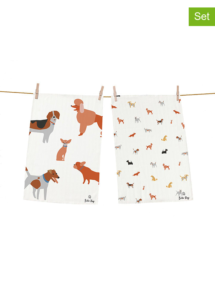 Butter Kings Ściereczki (2 szt.) w kolorze białym ze wzorem do naczyń - 70 x 50 cm rozmiar: onesize