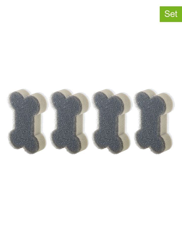 Vigar Gąbki (4 szt.) "Pets" w kolorze szaro-białym - 11 x 3,5 x 7,5 cm rozmiar: onesize