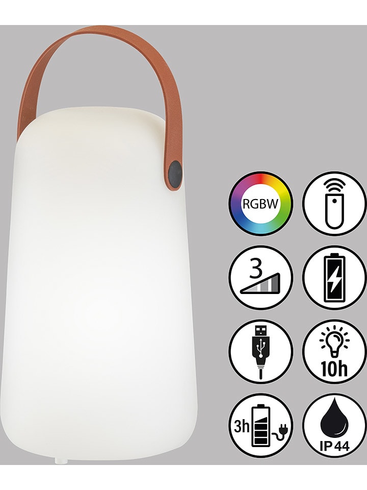 FISCHER & HONSEL Lampa stołowa LED "Collgar" w kolorze białym - wys. 21 x Ø 12,5 cm rozmiar: onesize