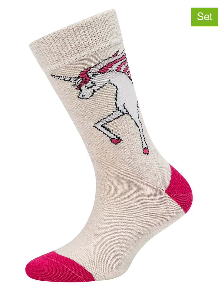 camano Skarpety (8 par) w kolorze kremowo-różowym rozmiar: 35-38