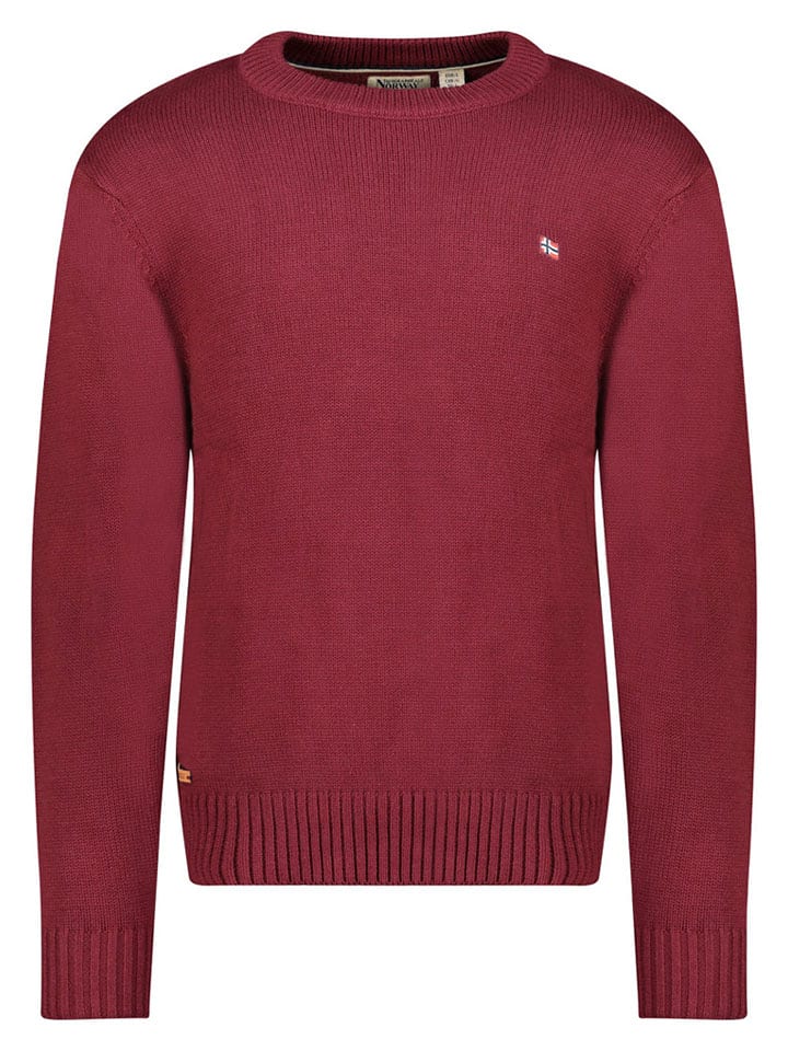Geographical Norway Sweter "Flinder" w kolorze bordowym rozmiar: M