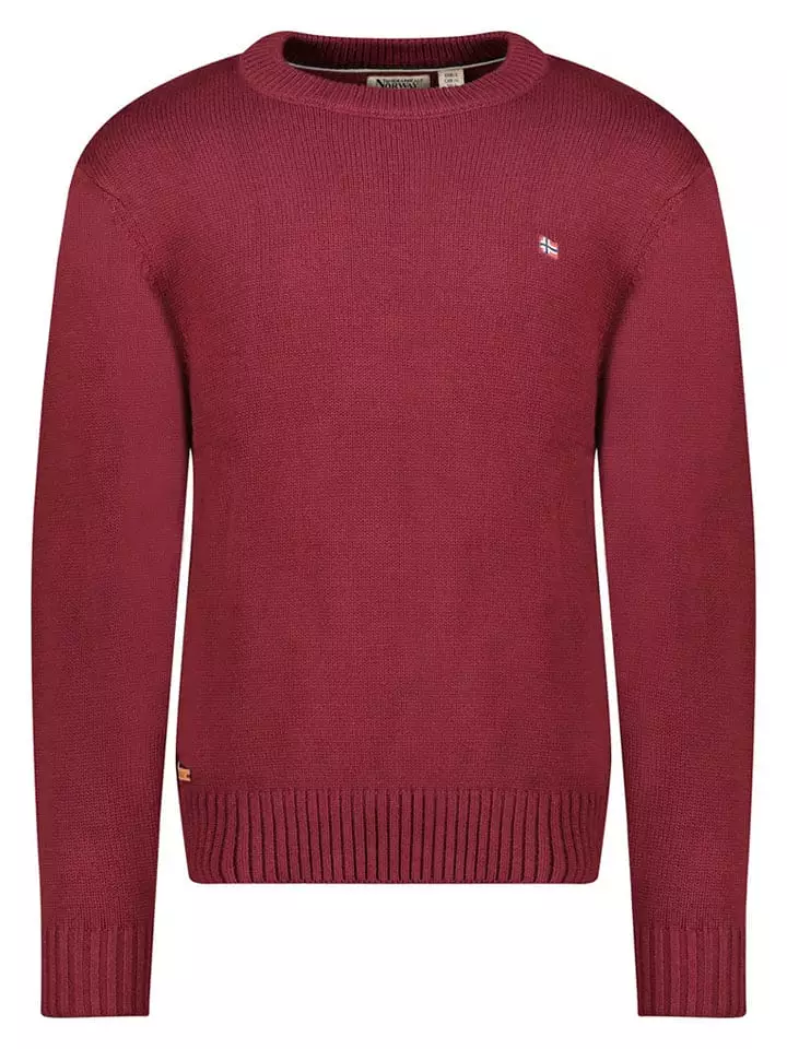 Geographical Norway Sweter "Flinder" w kolorze bordowym rozmiar: M