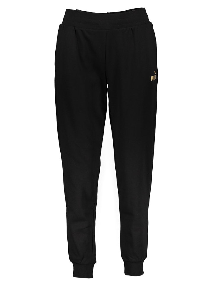 Puma Spodnie dresowe "ESS+" w kolorze czarnym rozmiar: L