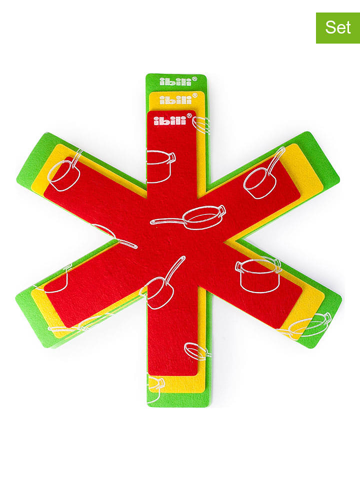 Ibili Ochraniacze na patelnie (3 szt.) w kolorze czerwono-zielono-żółtym rozmiar: onesize