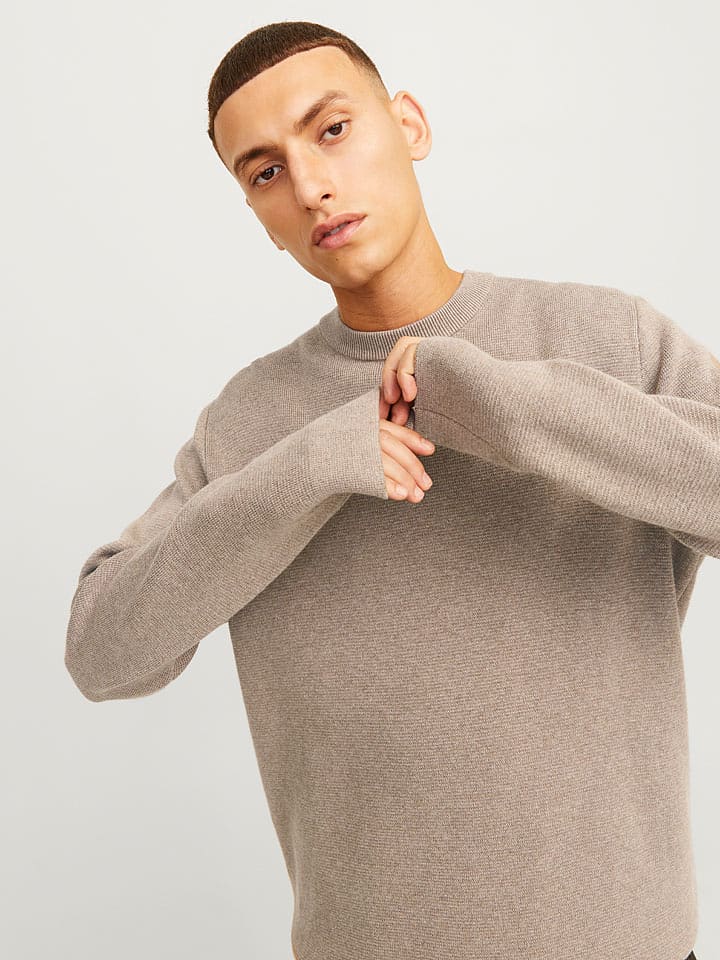 Jack & Jones Sweter "Milano" w kolorze beżowym rozmiar: M