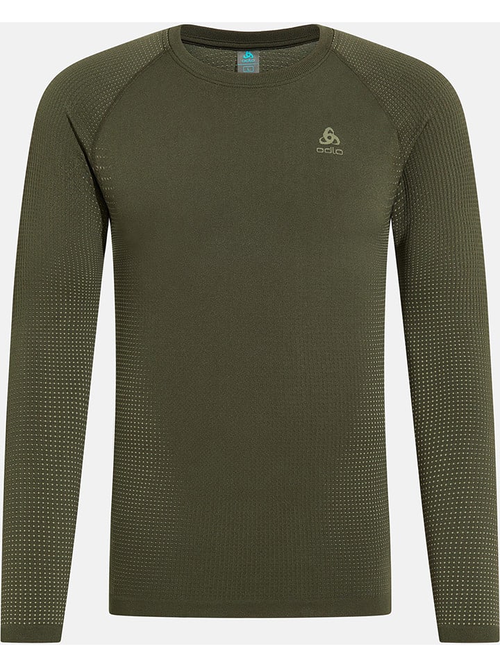 Odlo Podkoszulek funkcyjny "Performance Warm" w kolorze khaki rozmiar: L