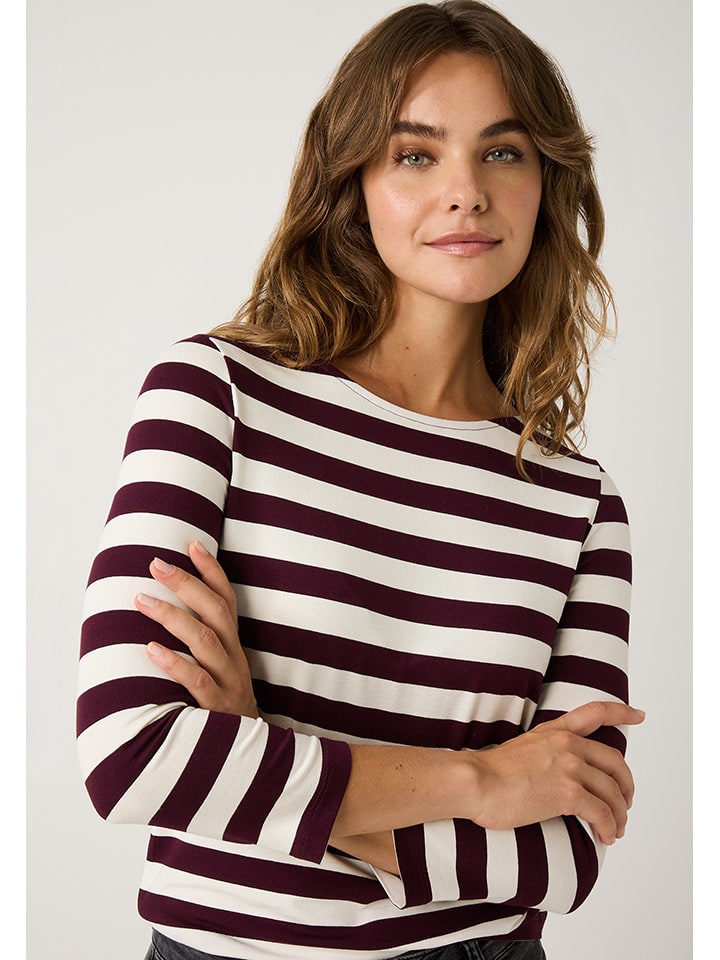 More & More Koszulka w kolorze biało-bordowym rozmiar: 36