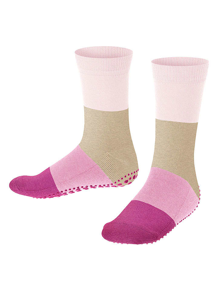 Falke Skarpety "Summer" w kolorze oliwkowo-jasnoróżowym rozmiar: 35-38