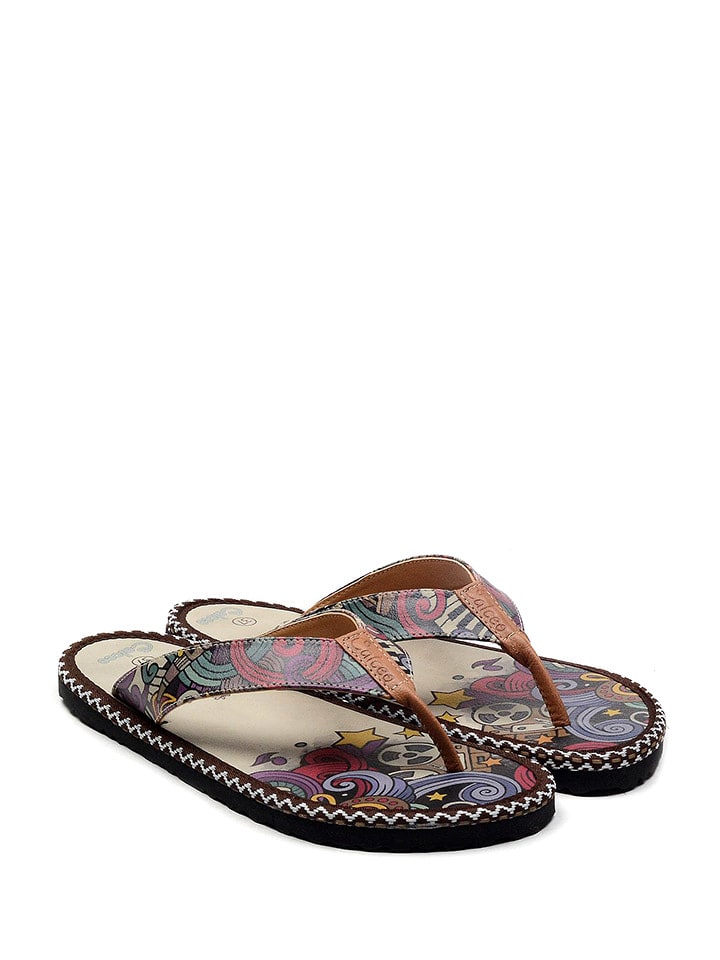 Calceo Japonki w kolorze beżowo-fioletowym rozmiar: 36