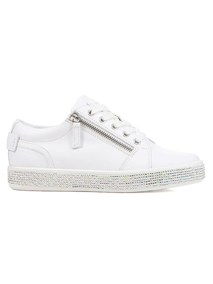 Geox Skórzane sneakersy "Leelu" w kolorze białym rozmiar: 38